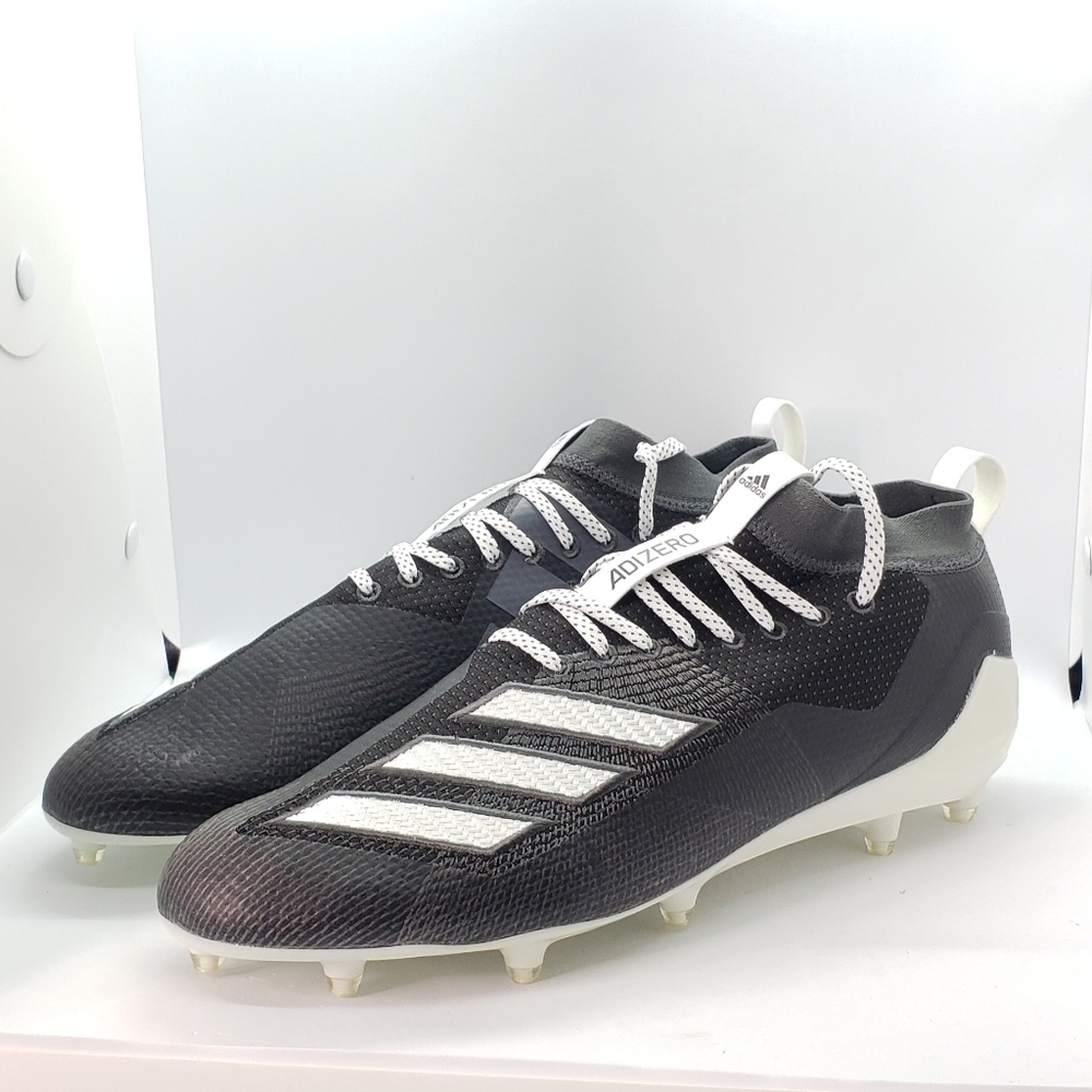NEW Adidas Adizero 8.0 Football Cleats Black Grey White F36586 Men Size 14